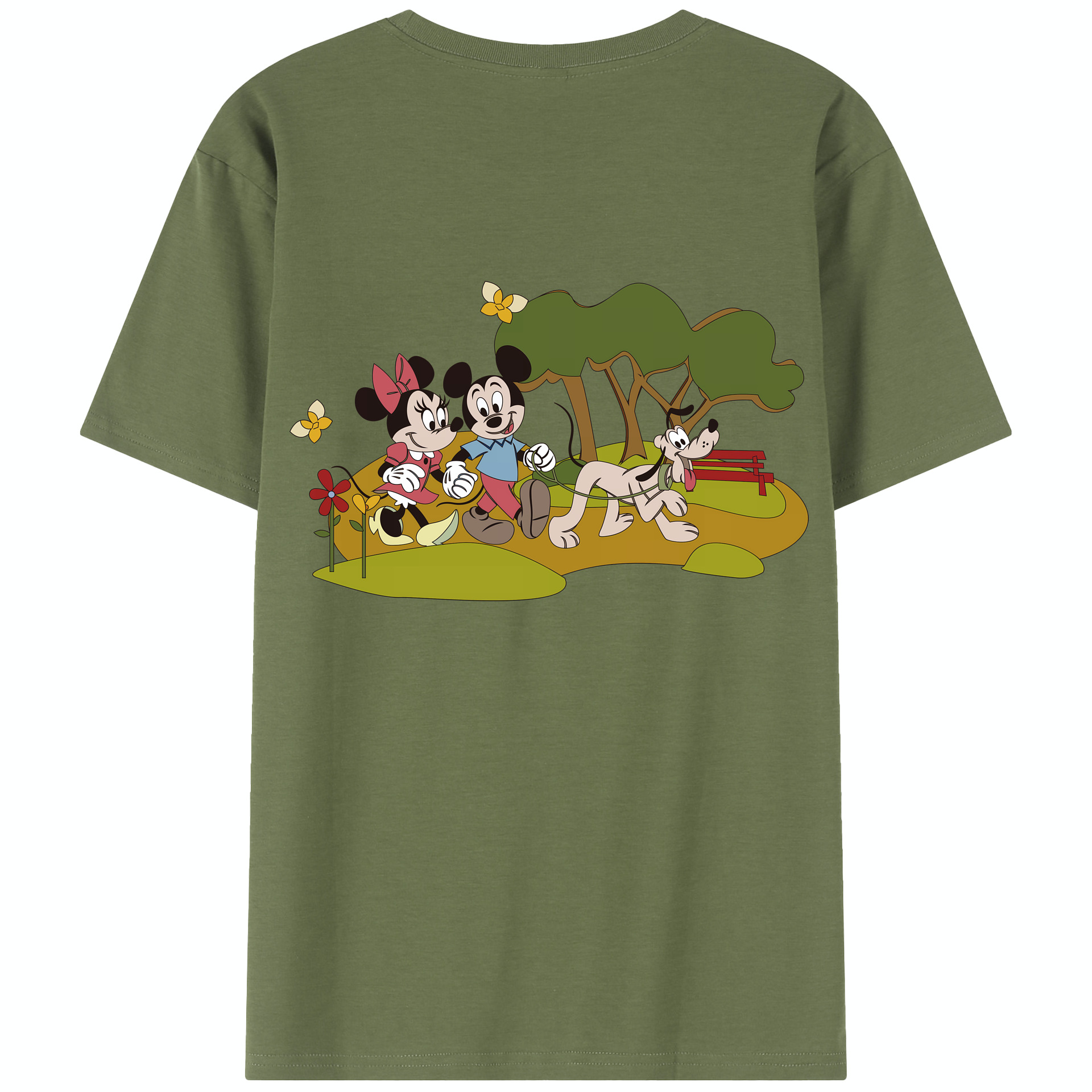 （画像用） ミッキーマウス Mickey Mouse 綿100％半袖Tシャツ（背面プリント）